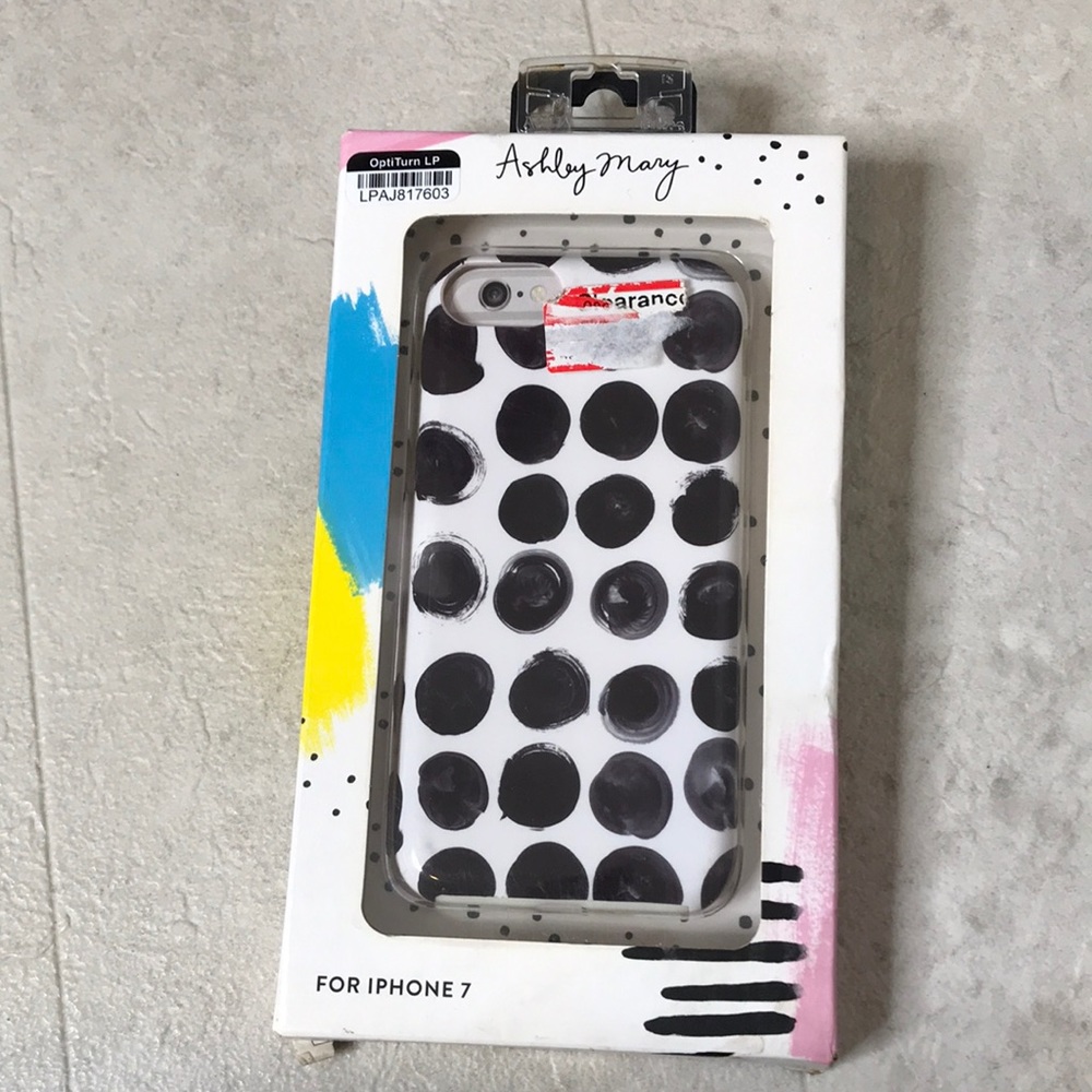Ashley Marie iPhone 7 Case Black White Polka Dots 2 Part Protection Slim Pop Art